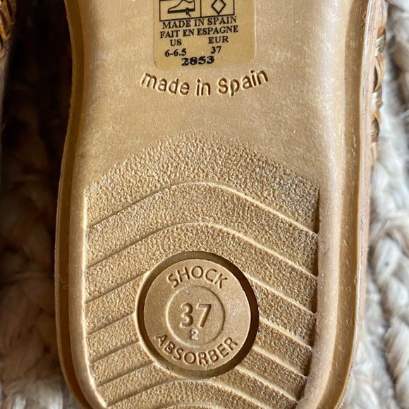 TAOS PRIMAVERA WOVEN SLIP ON MULE IN TAN/BRONZE SIZE 37 ( 6-6.5 ) NWOT - Picture 8 of 13